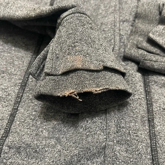 Lululemon Women’s Size 4 Hoodie Snap Close Yoga Jacket Oversized Hood Gray FLAWS - Picture 7 of 15